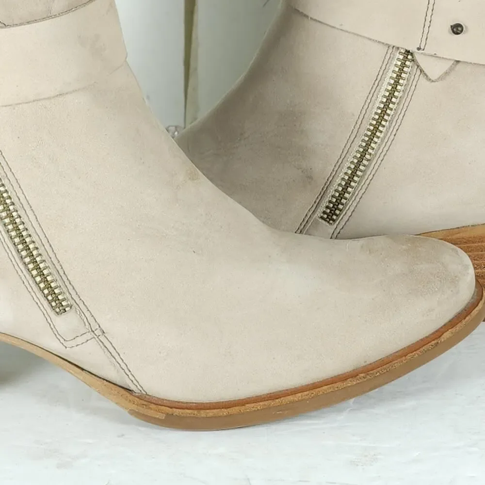 PAUL GREEN Women's Sherida US7,5 AU5 Taupe Nubuck Suede Heel Ankle Booties